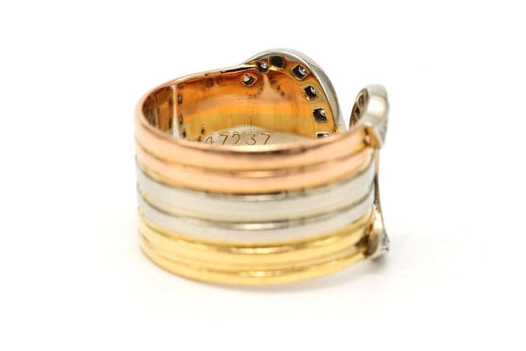 Bague 49 Cartier Double C - Bague en or jaune, blanc et rose avec diamants 58 Facettes B869