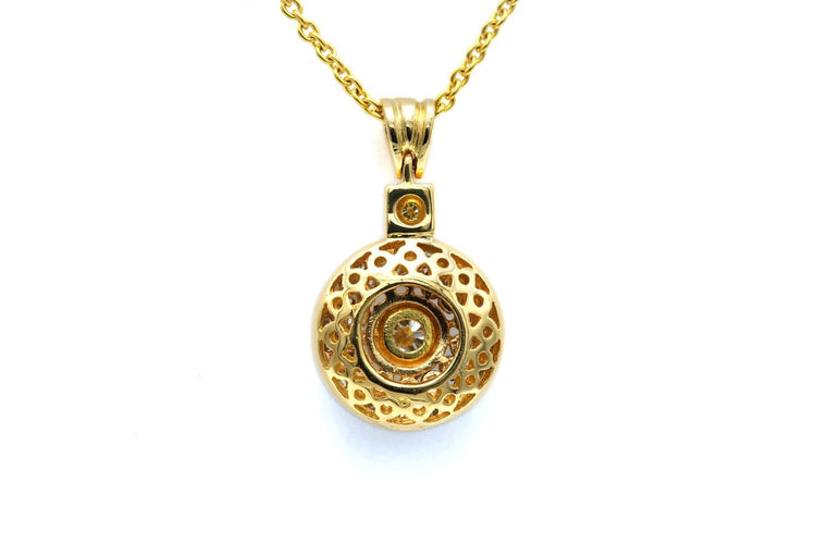 Pendentif Pendentif contemporain en or jaune 18 carats et diamants 58 Facettes B874