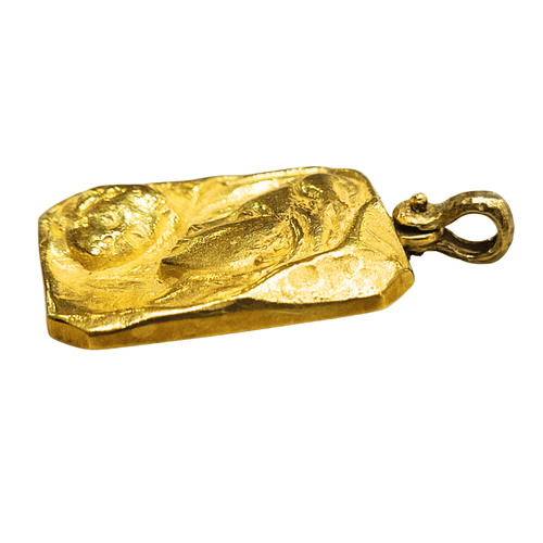 Pendentif Médaille Vierge à l'Enfant en or jaune 18K 58 Facettes CL193