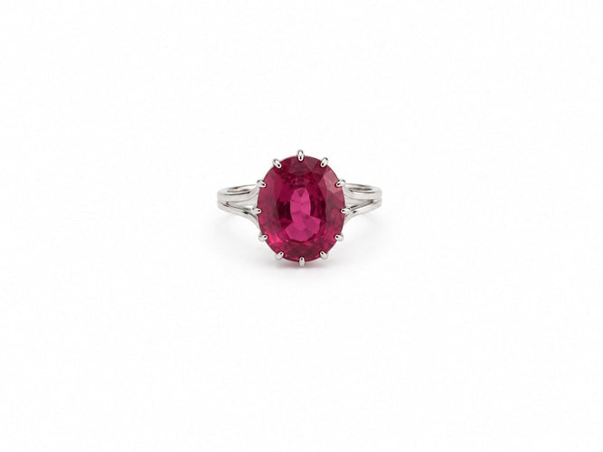 Bague 56.5 Bague en or gris 18K et tourmaline rose 58 Facettes LP1905