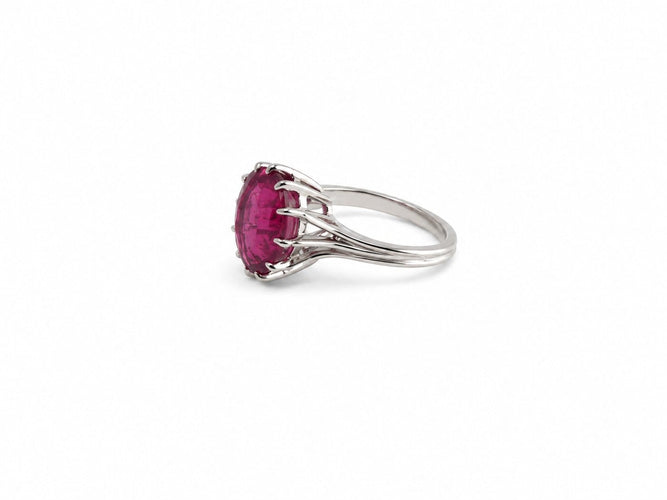 Bague 56.5 Bague en or gris 18K et tourmaline rose 58 Facettes LP1905