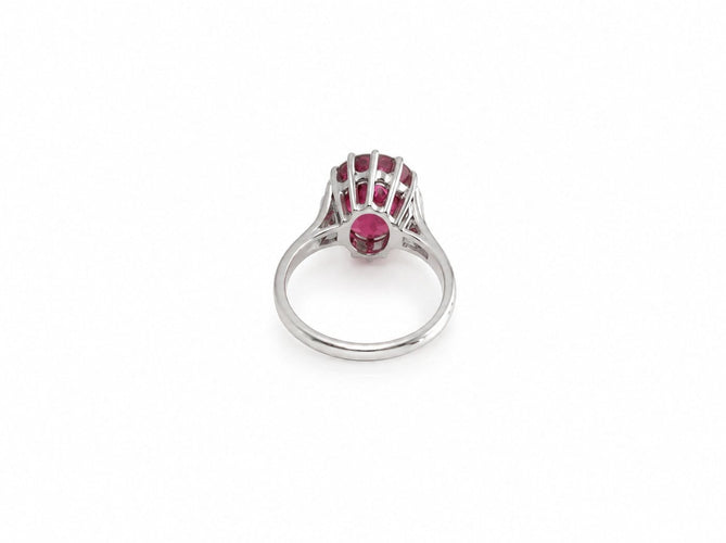 Bague 56.5 Bague en or gris 18K et tourmaline rose 58 Facettes LP1905