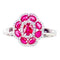 Bague 52 Bague en or blanc, rubis et diamants 58 Facettes AB733