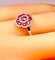 Bague 52 Bague en or blanc, rubis et diamants 58 Facettes AB733