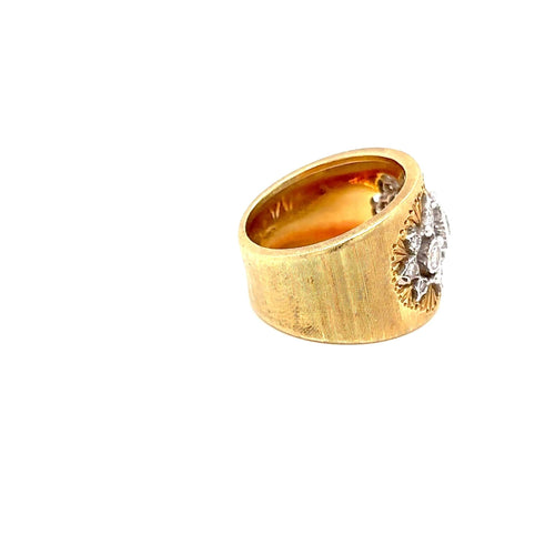 Bague 54 Mario Buccellati - Bague vintage en or jaune, or blanc et diamants 58 Facettes