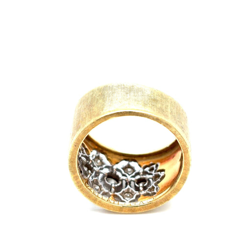 Bague 54 Mario Buccellati - Bague vintage en or jaune, or blanc et diamants 58 Facettes