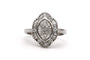 Bague 51 Bague contemporaine en or blanc 18 carats, diamants baguette et brillants 58 Facettes 23825