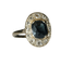 Bague 54 Bague ovale en or blanc, saphir et diamants 58 Facettes 612