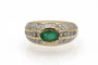 Bague 53 Bague vintage en or jaune avec émeraude et diamants 58 Facettes 12077