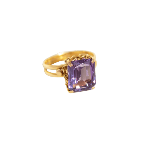 Bague 53 Vintage - Bague en or jaune et améthyste 58 Facettes HJ250254