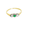 Bague 54 Bague vintage en or jaune 585 avec émeraude et diamants 58 Facettes HJ250245