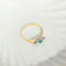 Bague 54 Bague vintage en or jaune 585 avec émeraude et diamants 58 Facettes