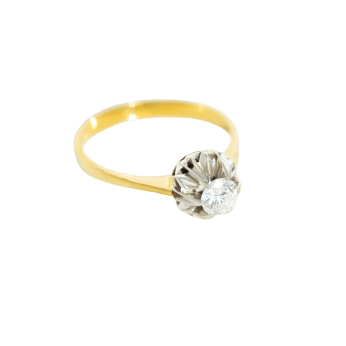 Bague 59 Solitaire - Bague en or jaune et diamant 0,50 ct 58 Facettes HJ250251