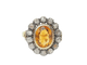 Bague 52.5 Bague entourage ancienne en or jaune, topaze et diamants 58 Facettes 33282