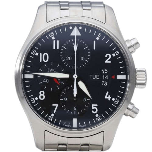 Montre IWC Pilot - Montre chronographe en acier 58 Facettes MT46867