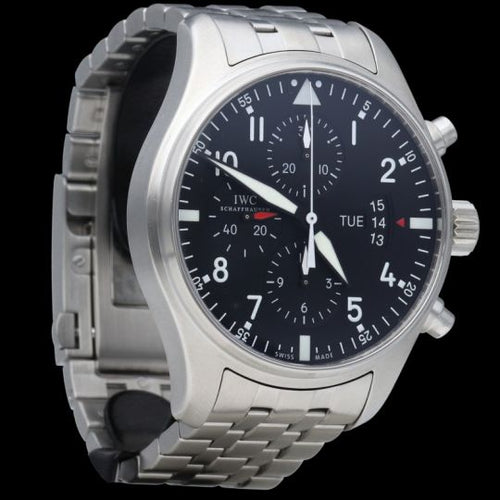 Montre IWC Pilot - Montre chronographe en acier 58 Facettes MT46867