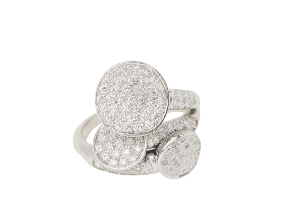 Bague 55 Bague en or blanc et diamants 58 Facettes 33085