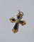 Pendentif Croix régionale XIXe - Pendentif en or jaune, émail bleu et perle 58 Facettes Pendentif