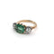Bague 51 Bague en or jaune 18 ct avec diamants et émeraude 58 Facettes 377/26 G