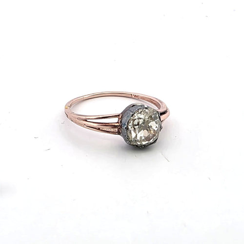 Bague 54 Bague en or rose 18 ct et argent avec diamant 58 Facettes 140/26 C