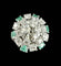 Bague 59 Bague marguerite en or blanc, diamants et émeraudes 58 Facettes Bague 04