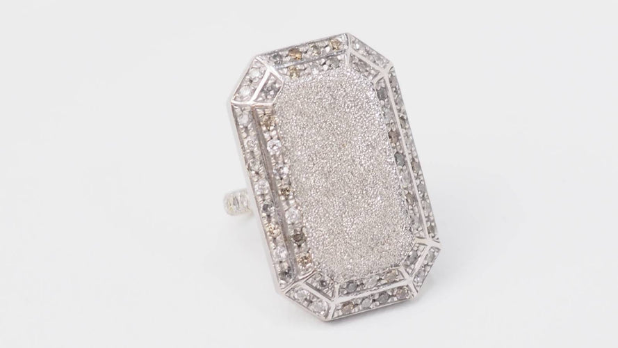 Bague Carolina Bucci - Bague Emerald Cut en or blanc et diamants 58 Facettes 32862