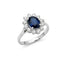 Bague 51 Bague marguerite en or blanc avec saphir et diamants 58 Facettes Bague marguerite saphir diamant