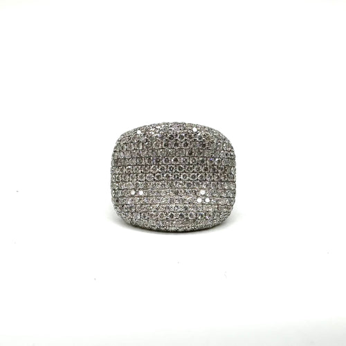Bague 53 Bague pavée en or blanc et diamants 58 Facettes Z15B51436