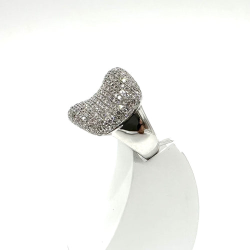 Bague 53 Bague pavée en or blanc et diamants 58 Facettes Z15B51436