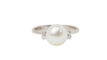 Bague 55 Bague en or blanc avec perle de culture et diamants 58 Facettes 32827
