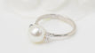 Bague 55 Bague en or blanc avec perle de culture et diamants 58 Facettes 32827