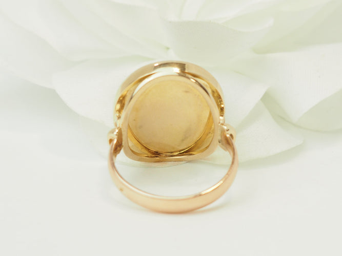 Bague 62 Bague intaille en or jaune, or rose et cornaline 58 Facettes 33779