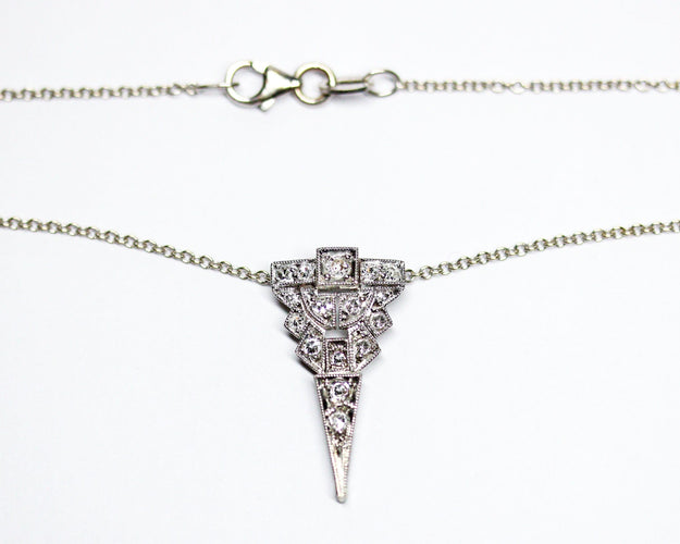 Pendentif Art Déco - Pendentif en platine, or blanc et diamants 58 Facettes A12164