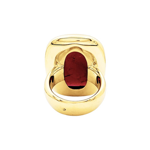 Bague 53 Pomellato Cardinale - Bague en or jaune et tourmaline rouge 58 Facettes 35661