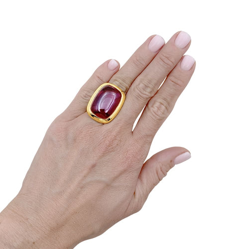 Bague 53 Pomellato Cardinale - Bague en or jaune et tourmaline rouge 58 Facettes 35661