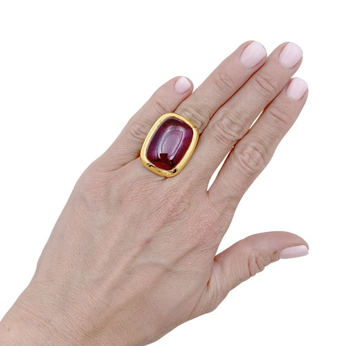 Bague 53 Pomellato Cardinale - Bague en or jaune et tourmaline rouge 58 Facettes 35661