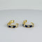 Boucles d'oreilles Boucles d'oreilles en or jaune avec saphirs bleus et blancs 58 Facettes 2604030