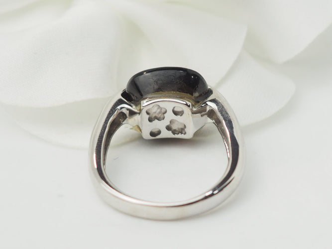 Bague 53 Bague en or blanc, quartz fumé et diamants 58 Facettes 33304