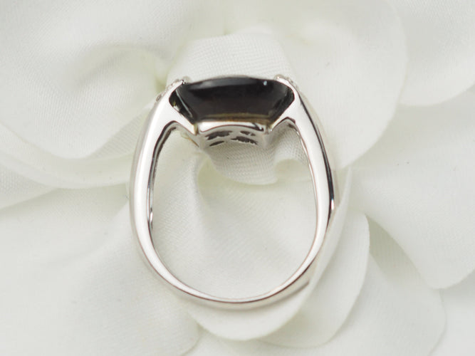 Bague 53 Bague en or blanc, quartz fumé et diamants 58 Facettes 33304