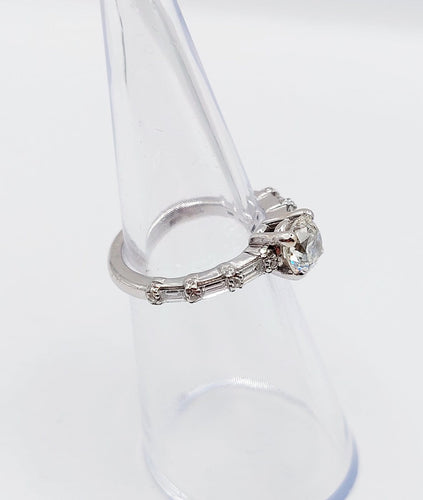 Bague 48 Art déco - Bague solitaire en or blanc 18k et diamants 58 Facettes A07315