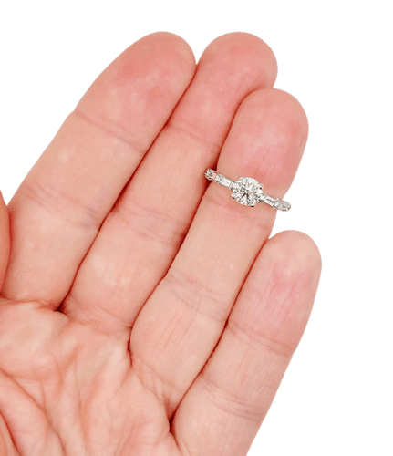 Bague 48 Art déco - Bague solitaire en or blanc 18k et diamants 58 Facettes A07315