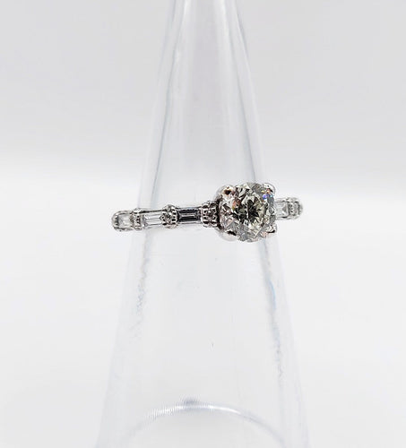 Bague 48 Art déco - Bague solitaire en or blanc 18k et diamants 58 Facettes A07315