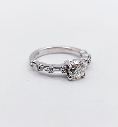 Bague 48 Art déco - Bague solitaire en or blanc 18k et diamants 58 Facettes A07315