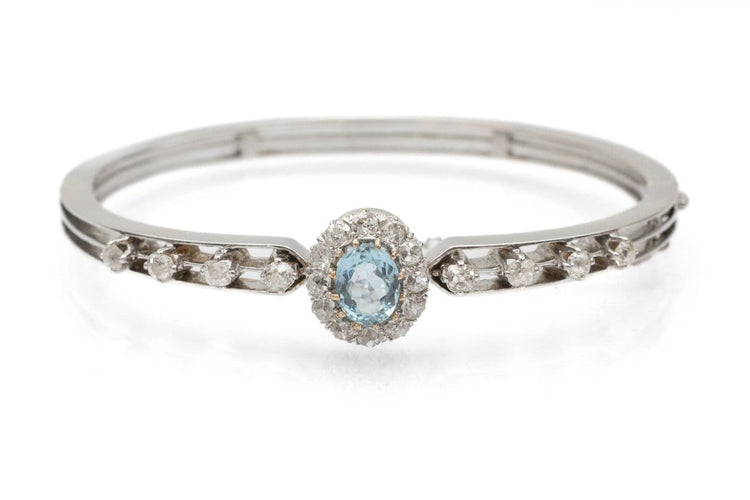 Bracelet Bracelet en or blanc avec aigue-marine et diamants 58 Facettes 12204