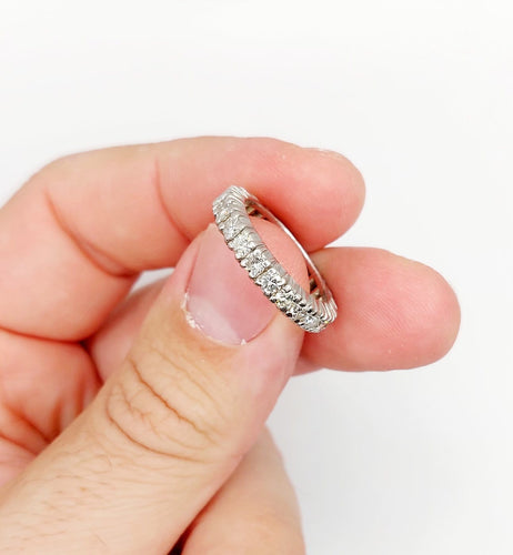 Bague 51 Alliance américaine Art déco - Bague en platine et diamants 58 Facettes A07302