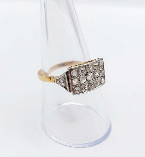Bague Art déco en or 18k, platine et diamants 58 Facettes A07309