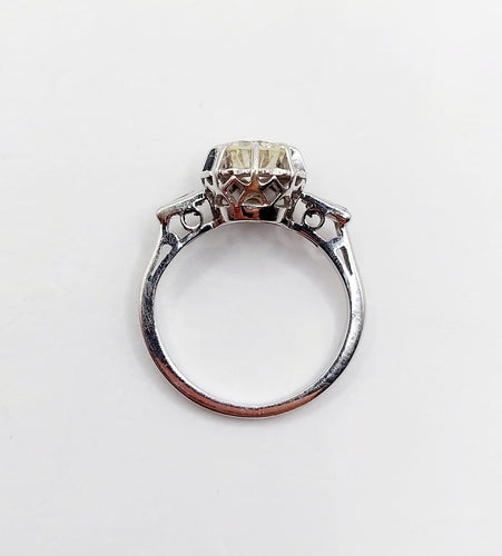 Bague 49 Bague solitaire Art déco en or blanc 18k et diamants 58 Facettes A07313
