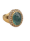 Bague 55 Bague cocktail années 1980 avec émeraude cabochon et diamants 58 Facettes CV-062