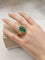 Bague 55 Bague cocktail années 1980 avec émeraude cabochon et diamants 58 Facettes CV-062