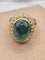 Bague 55 Bague cocktail années 1980 avec émeraude cabochon et diamants 58 Facettes CV-062